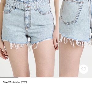Alexander Wang Light Blue Distressed Denim Cutoff Shorts